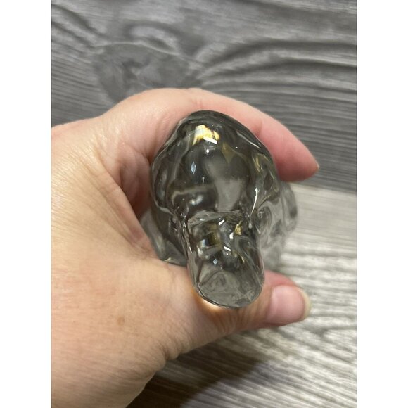 Vintage Droopy Ear Dog Figurine Clear Crystal Glass Paperweight 4.5” Bubbles - Picture 8 of 8